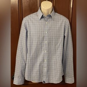 Untuckit Mens Medium Shirt Wrinkle Free Performance Plaid Long Sleeve Stretch